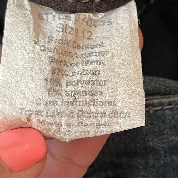 Y2K Vintage Fuzion Pouttana Brown Suede Front Jean Two Tone Straight Jeans Sz 12 - Picture 14 of 15